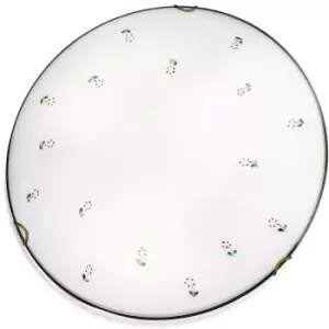 Image of Kolarz Nonna Glass Decorative Flush Ceiling Light Antique Brass