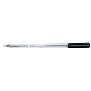 Image of 5 Star Office Ball Pen Clear Barrel Medium 1.0mm Tip 0.7mm Line Black Pack of 20