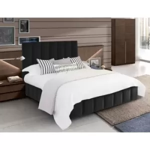 Image of Nora Bed King Plush Velvet Black