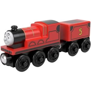 Image of Wooden James Toy Train (Thomas & Friends) Playset