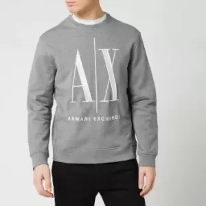 Image of Armani Exchange Mens Big Ax Crewneck Sweatshirt - Heather Grey - S