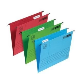 Image of Elba Verticflex Foolscap Ultimate Suspension File Manilla 240gsm 15mm V Base Blue Pack of 25