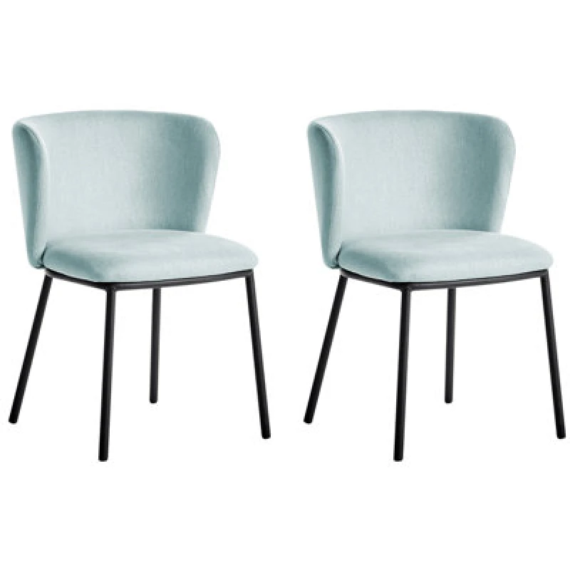 Image of Beliani Set Of 2 Dining Chairs Mina Light Blue