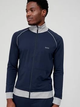 Image of BOSS Bodywear Mix & Match Lounge Zip Funnel Neck Jacket - Navy Size M Men