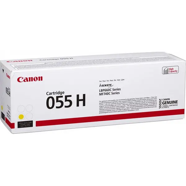 Image of Canon 055HY Yellow High Capacity Toner Cartridge - 3017C002 (Original)