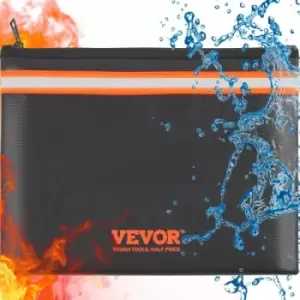 Image of VEVOR Fireproof Document Bag, 13.4"x10" Fireproof Money Bag 2000℉, Fireproof and Waterproof Bag with A Card Pocket, Zipper, and Reflective Strip, for