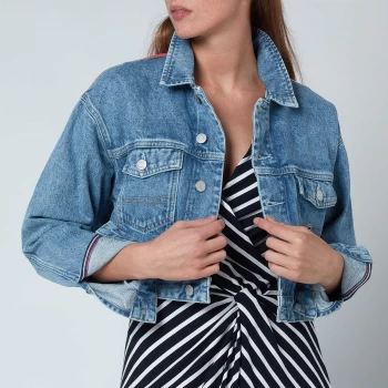 Image of Tommy Jeans Womens Crop Trucker Jacket - Denim Light - S