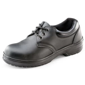 Image of Click Footwear Ladies Shoe PU Leather Steel Toecap Size 352 Black Ref