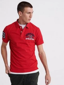 Image of Superdry Classic Superstate Polo Shirt - Red Size M Men