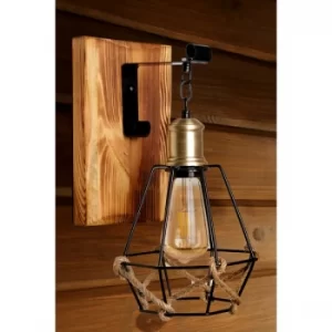 Image of Alk?m yan?k metal kafesli aplik Black Brown Wall Lamp