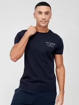 Image of Tommy Hilfiger Classic Small Logo T-Shirt - Navy, Size S, Men