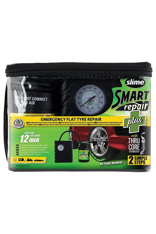 Image of Slime 'Tyre Repair Kit' Emergency Repair Includes Sealant & Inflator Green