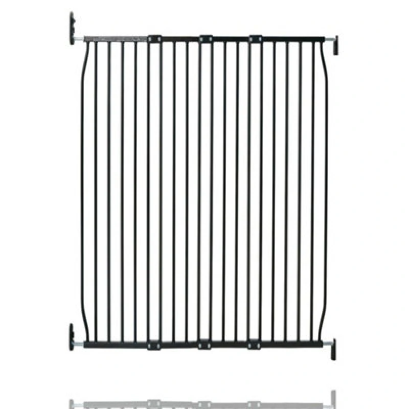 Image of Safetots Extra Tall Eco Screw Fit Baby Gate, Black, 110Cm - 120Cm, Extra Tall Gate 100Cm In Height, Stair Gate For Baby