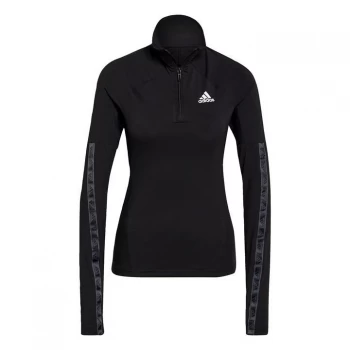 Image of adidas AEROREADY Designed 2 Move Cotton Touch half -Zip Lon - Black