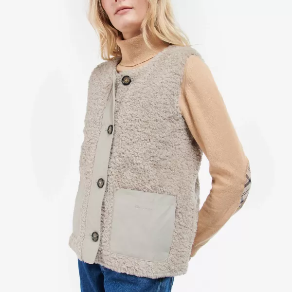 Image of Barbour Kintra Liner Faux Fur and Shell Gilet - UK 14