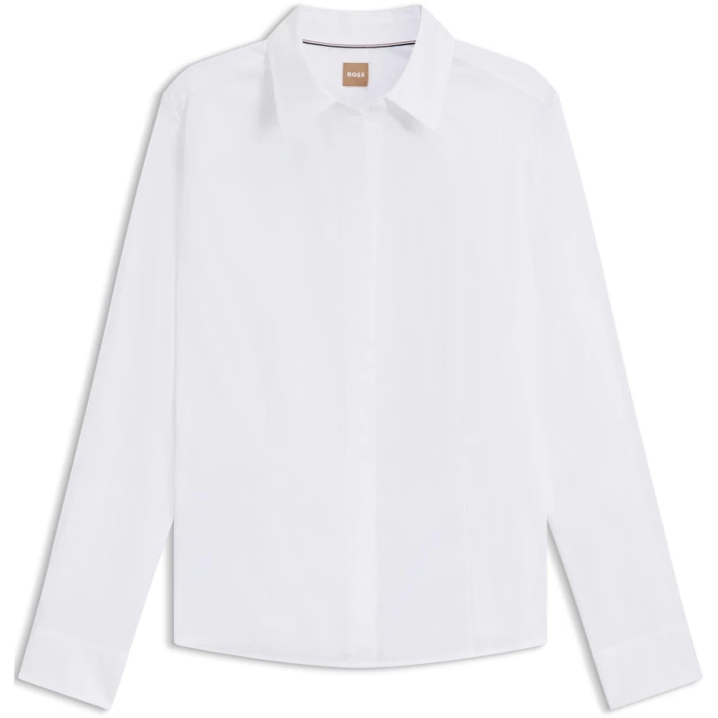 Image of Boss Womens Bashinah Long-Sleeve Blouse White female 6 (XS)