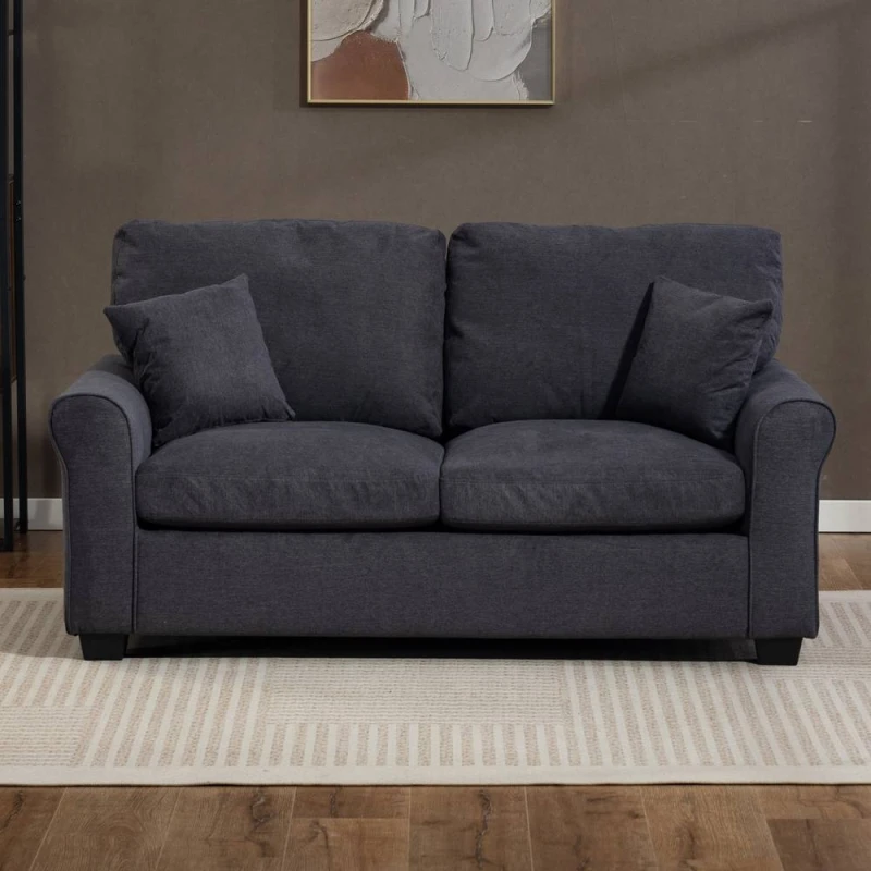 Image of Artemis Home Lewiston Fabric Pull Out Sofabed in Charcoal Size: 3 Seater Charcoal Unisex 3 Seater