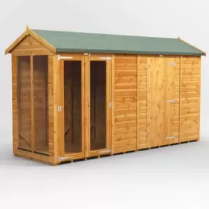 Image of 12X4 Power Apex Summerhouse Combi Including 6ft Side Store