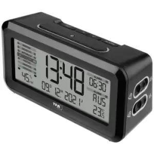 Image of TFA Dostmann 60.2562.01 Radio Alarm clock Black, Silver Alarm times 2