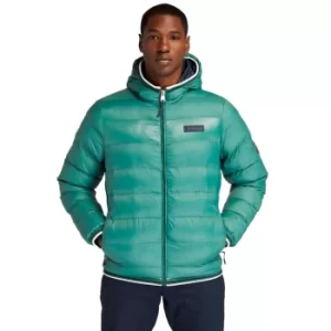 Image of Timberland Garfield Hooded Puffer Jacket For Men In Green Green, Size L