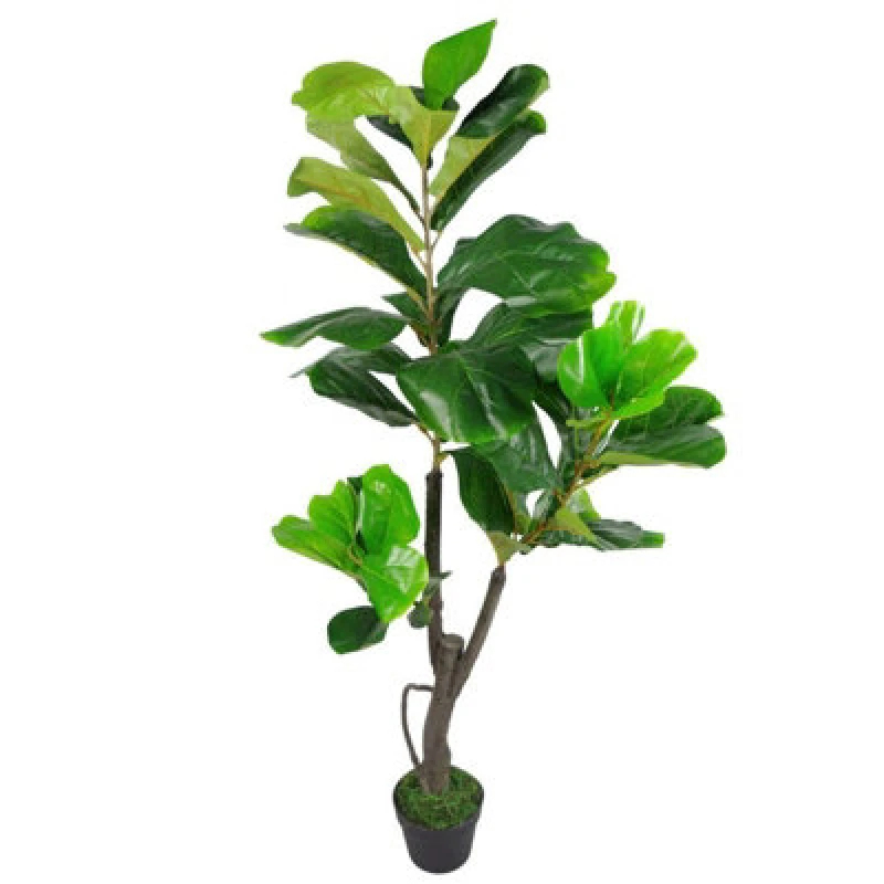 Image of Leaf 120cm Leaf Design UK Artificial Realistic Plant Fiddle Fig Tree Green unisex