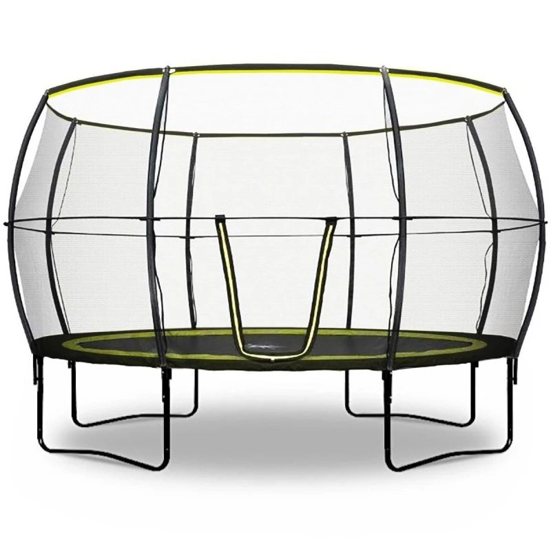 Image of Rebo Base Jump Garden Trampoline With Halo II Enclosure - 12ft Black