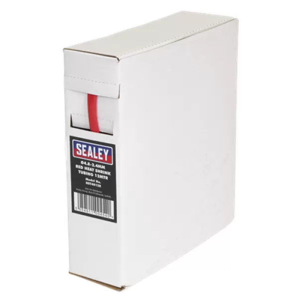 Image of Genuine SEALEY HST4812R Heat Shrink Tubing Red Ø4.8-2.4mm 12mtr