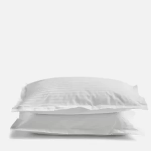 Image of ESPA Home T400 100% Cotton Sateen Stripe Pillowcase White (pair)