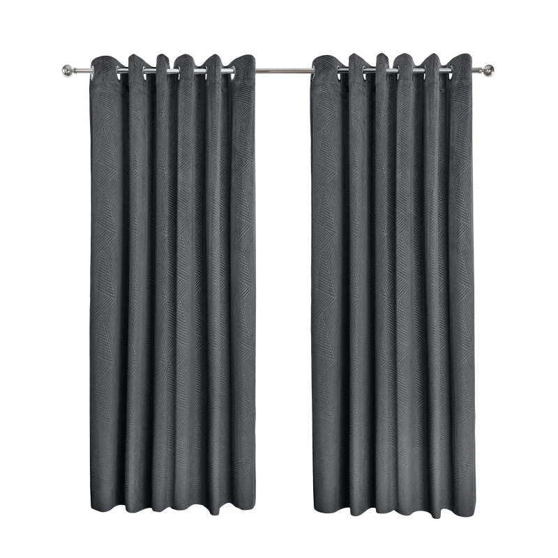 Image of Emma Barclay Blackout Curtains Thermal Velvet Eyelet Midnight Charcoal Grey unisex 117x183cm