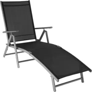 Image of Tectake - Sun lounger Marisol - garden lounger, garden recliner, reclining sun lounger - dark grey - dark grey