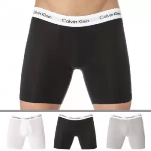 Image of Calvin Klein 3 Pack Cotton Stretch Long Leg Boxer Briefs - Black - White - Grey M