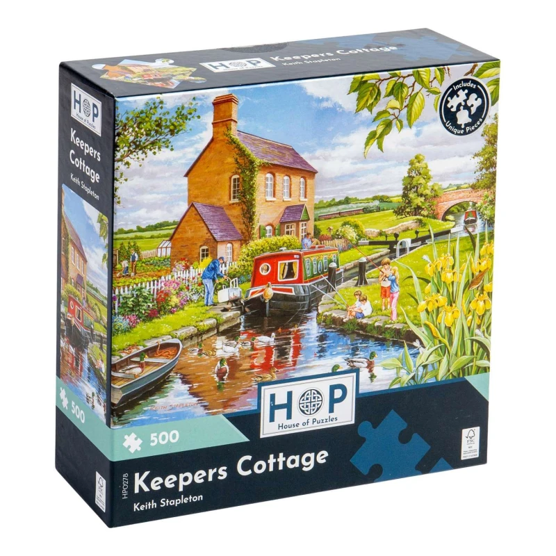 Image of The House Of Puzzles Keepers Cottage, 500 Piece Jigsaw Puzzle Multi unisex