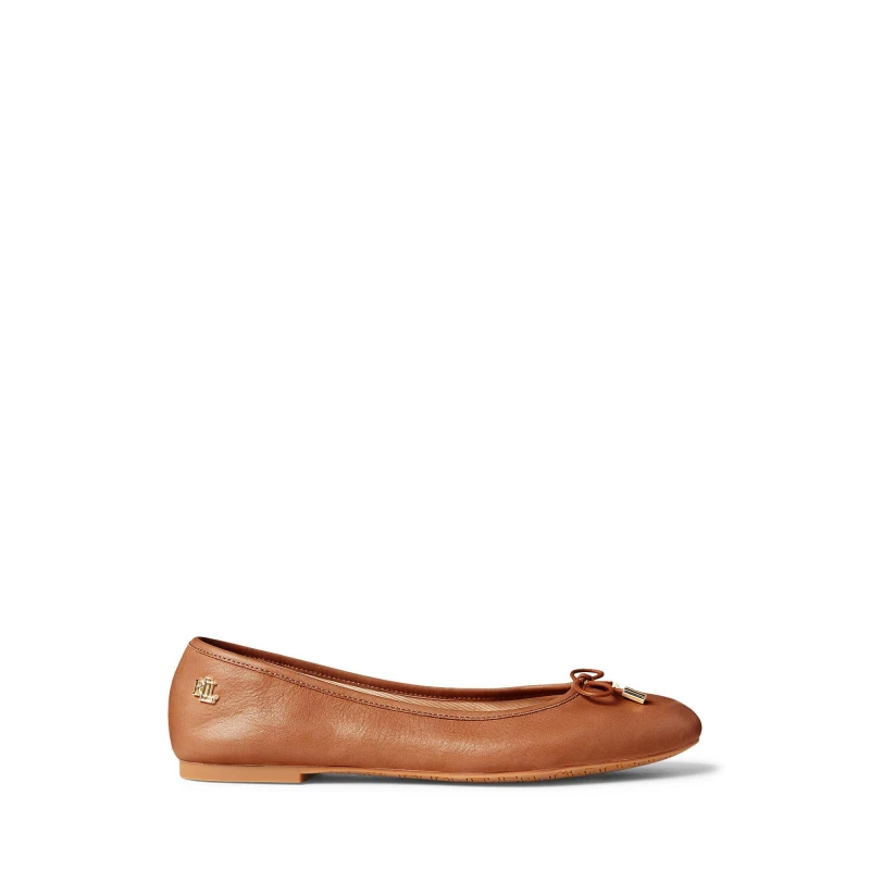 Image of Lauren by Ralph Lauren Womens Jayna Ballet Pumps Deep Saddle Tan female 5 (38)