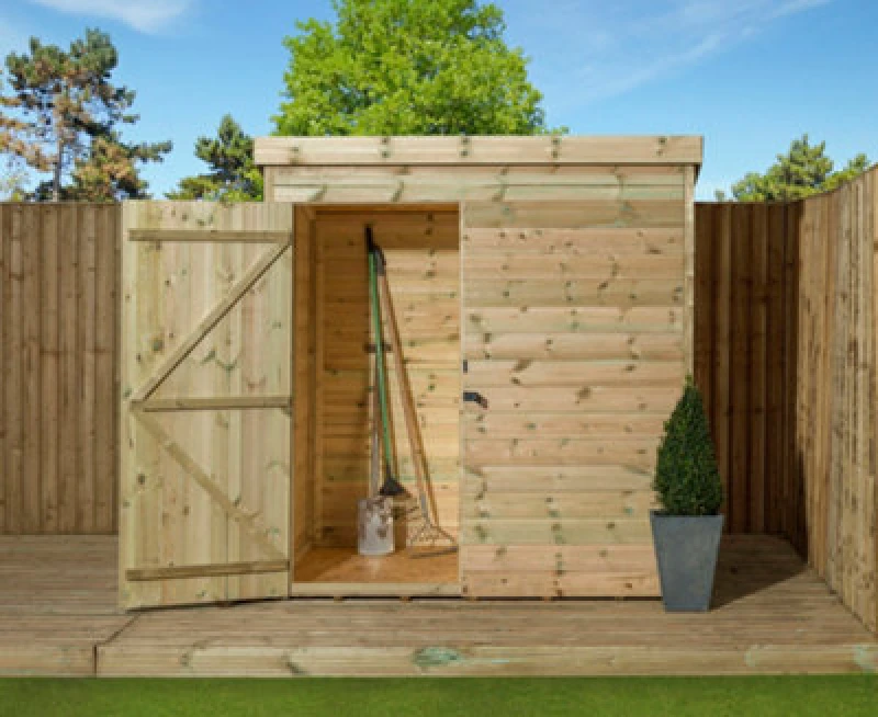 Image of Empire Sheds Empire 1000 Pent 5X5 Pressure Treated Tongue And Groove Wooden Garden Shed Door Left (5' X 5' / 5ft X5 Ft) (5X5)