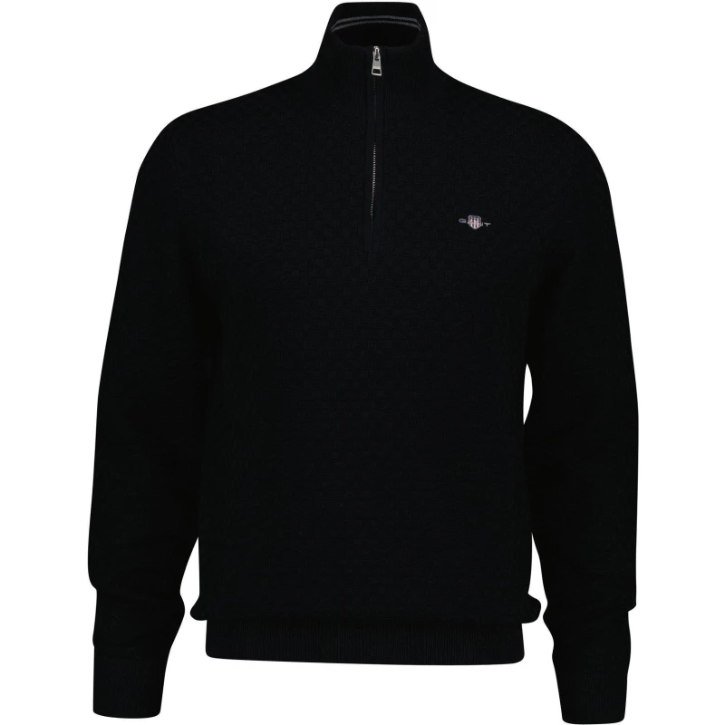 Image of Gant Shield 1/2 Zip Jumper Black 005 male S