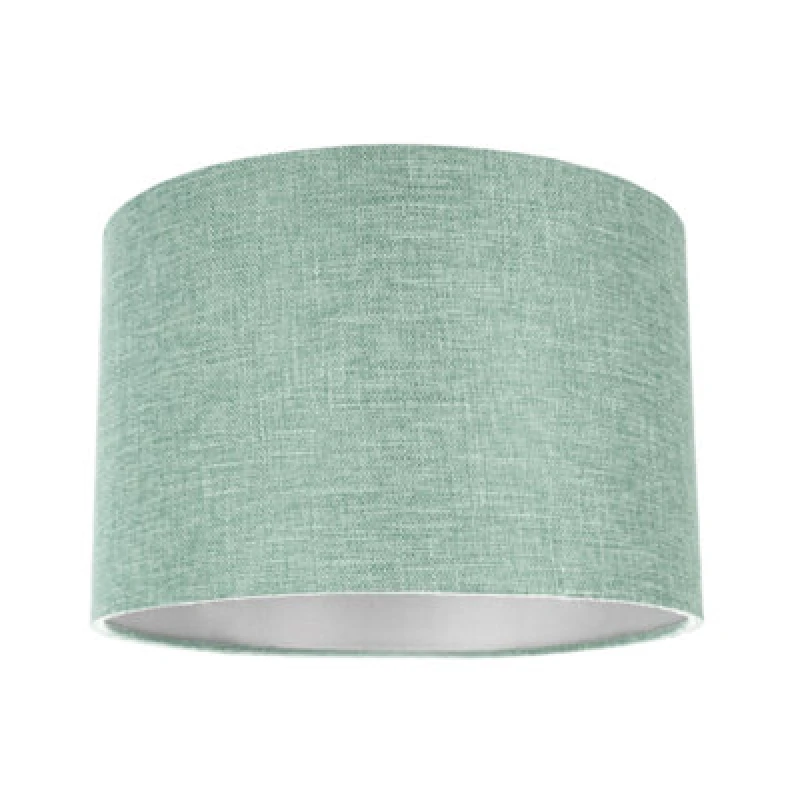 Image of Happy Homewares Modern And Elegant Mint Plain Linen Fabric Drum Lamp Shade Maximum