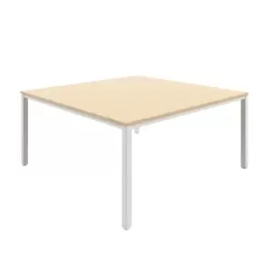 Image of Tc Fraction Infinity 160 x 160 Meeting Table - Maple with White Legs