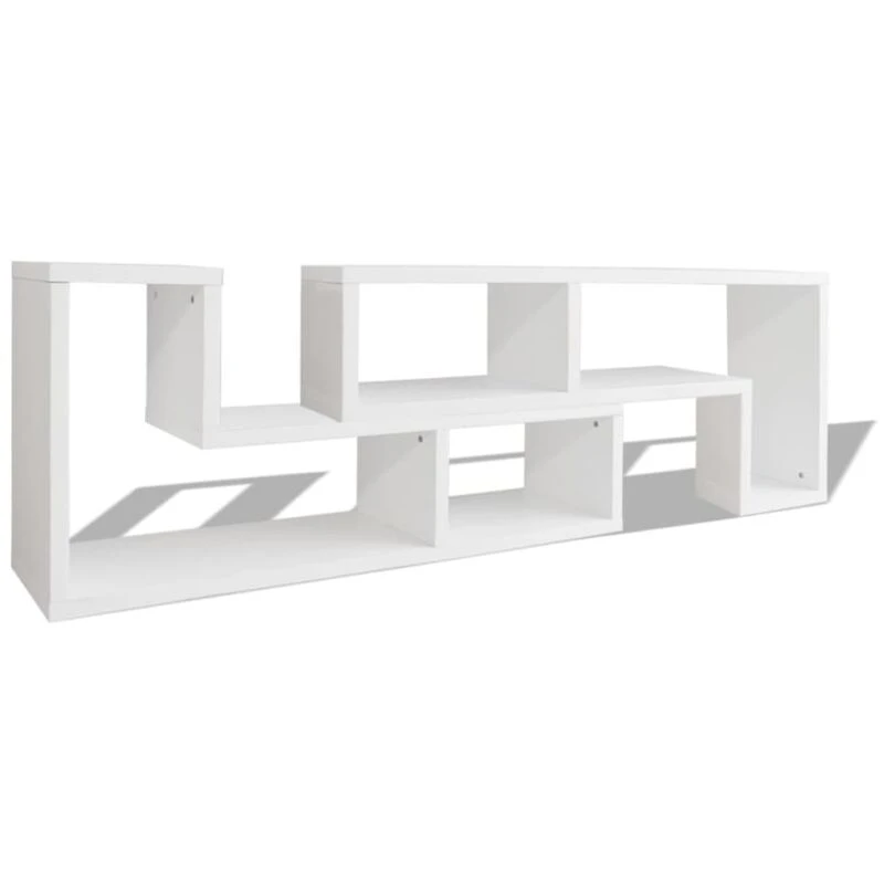 Image of vidaXL TV Cabinet Double L-Shaped White TV Stand Sideboard Home DVD Player