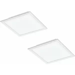 Image of 2 pack Wall / Ceiling Light White Aluminium 300mm Square Panel 16W LED 4000K