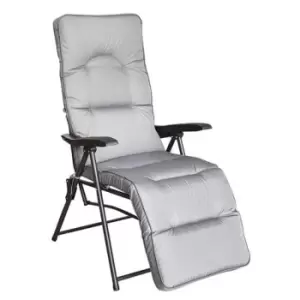 Image of 2x CAIRO Black Folding Relaxer Galvanized Powder Coated Steel Frame inc cushion