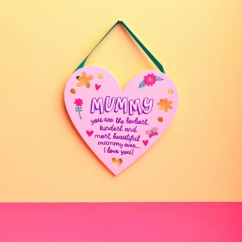 Image of Cheerful Heart Hanging Plaque - Mummy