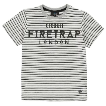 Image of Firetrap Short Sleeve T Shirt Junior Boys - Black Stripe