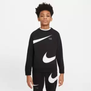 Image of Nike Sportswear Swoosh Crew Sweater Kids - Black