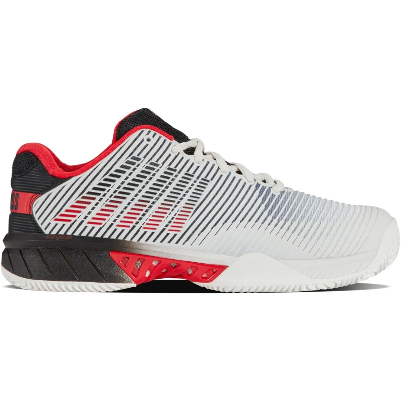 Image of K-Swiss Mens Hypercourt Express 2 Hard Court Lace Up Tennis Shoes White/Limo/Red male 7 (41)