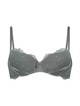 Image of Hunkemoller Naomi Padded Bra - Grey, Size 34D, Women