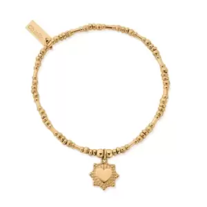 Image of ChloBo Gold Plated Personalised Pumpkin Raised Heart Bracelet