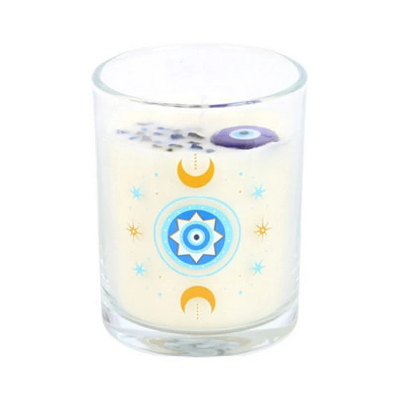 Image of Something Different Something Different Under Watchful Eyes White Rose Candle in Blue Blue One Size Unisex 5063852075584