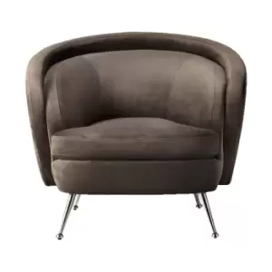 Image of Crossland Grove Paris Tub Chair Dark Taupe Velvet