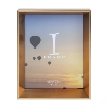 Image of 6" x 8" - iFrame Gold Angled Box Photo Frame