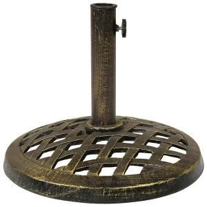 Image of Charles Bentley Cast Iron Round Lattice Parasol Base - 9KG